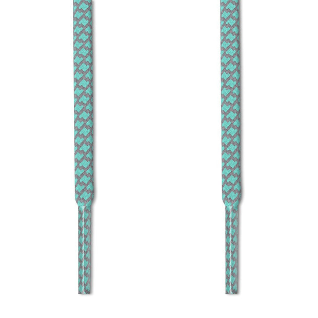 REFLECTIVE 2-TONE ROPE LACES in TURQUOISE - LACES.SUPPLY FOR YEEZY BOOST, ADIDAS, NIKE, JORDAN