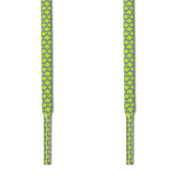 REFLECTIVE 2-TONE ROPE LACES in VOLT - LACES.SUPPLY FOR YEEZY BOOST, ADIDAS, NIKE, JORDAN